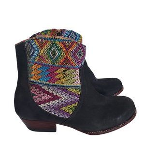 Guatemalan Handmade Aztec Western Leather Chelsea Boots Women's EU37/US 6.5